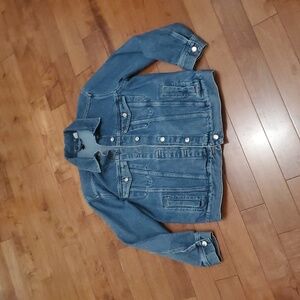Devide Denim Jacket Women’s Blue Jean Coat Casual Classic Layering Size Small